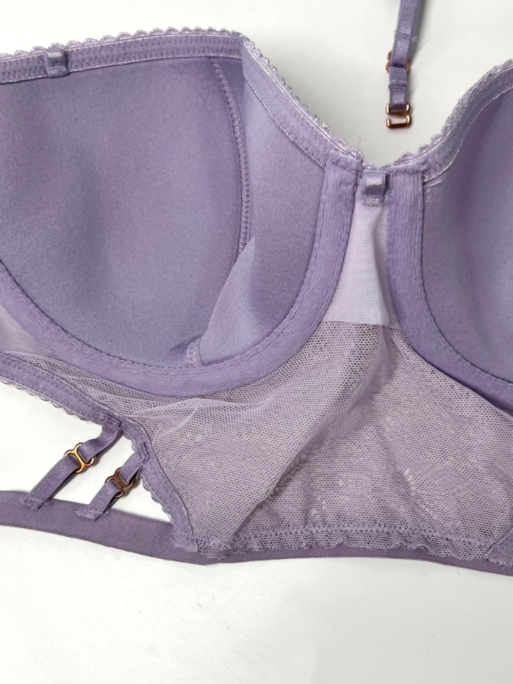 Victoria's Secret Very Sexy Long Line Lilac Lace Bustier Bra 32D NEW - Picture 12 of 16